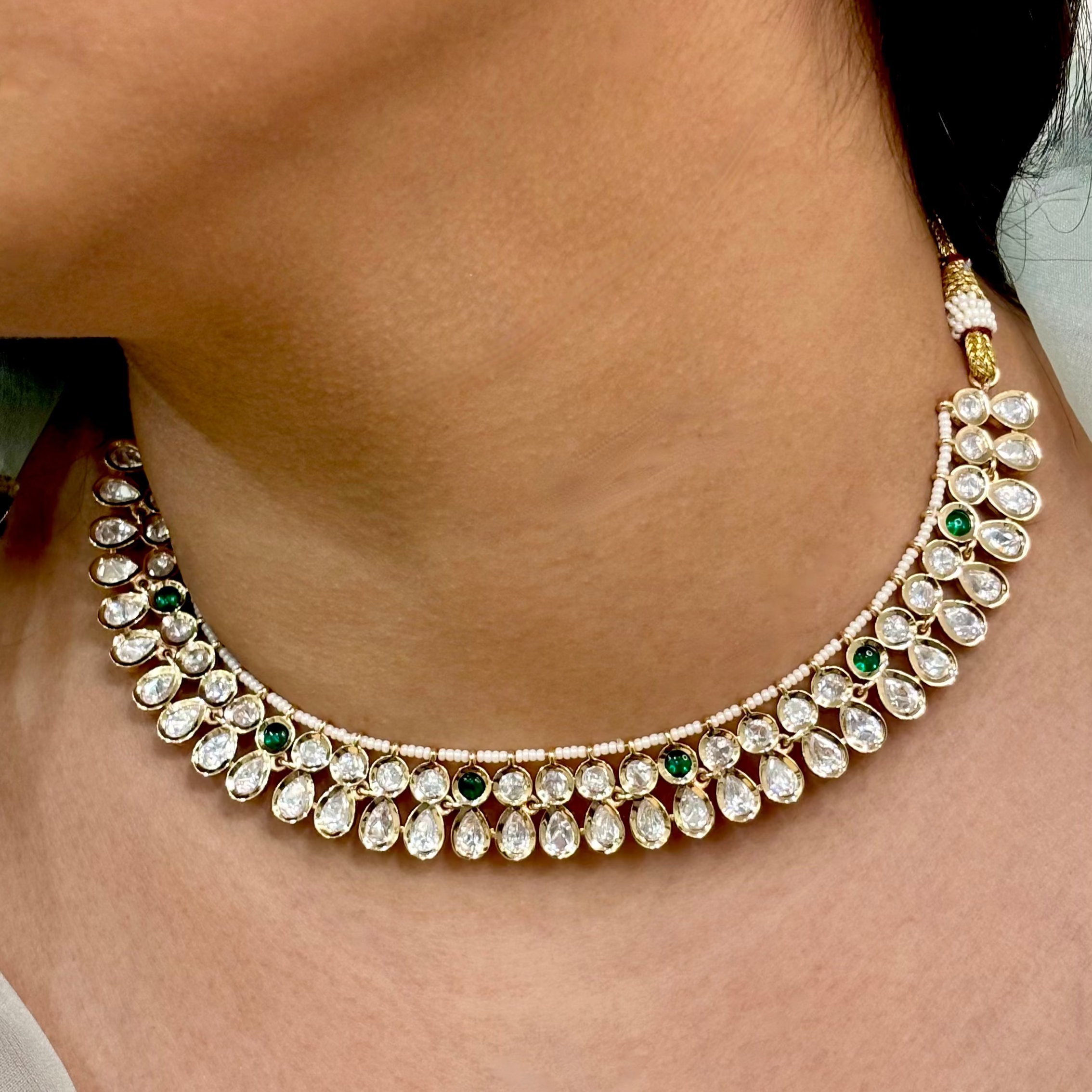 Classic Green Elegance Kundan Choker Set