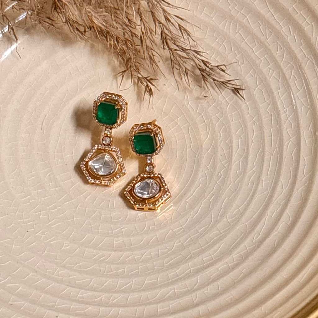 Modern Polki Emerald Drops