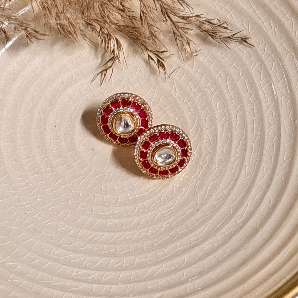 Serene Pink Polki Studs