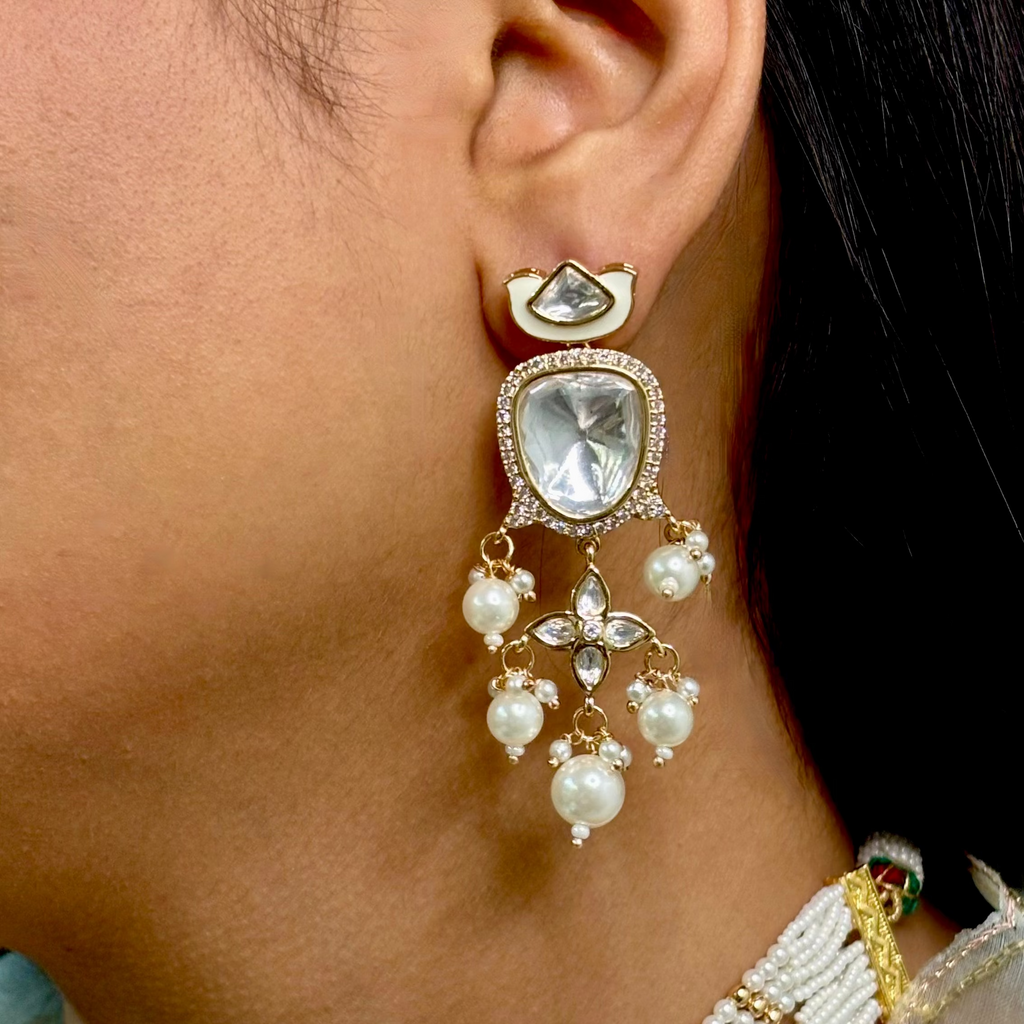 Luminous White Polki & Kundan Choker Set