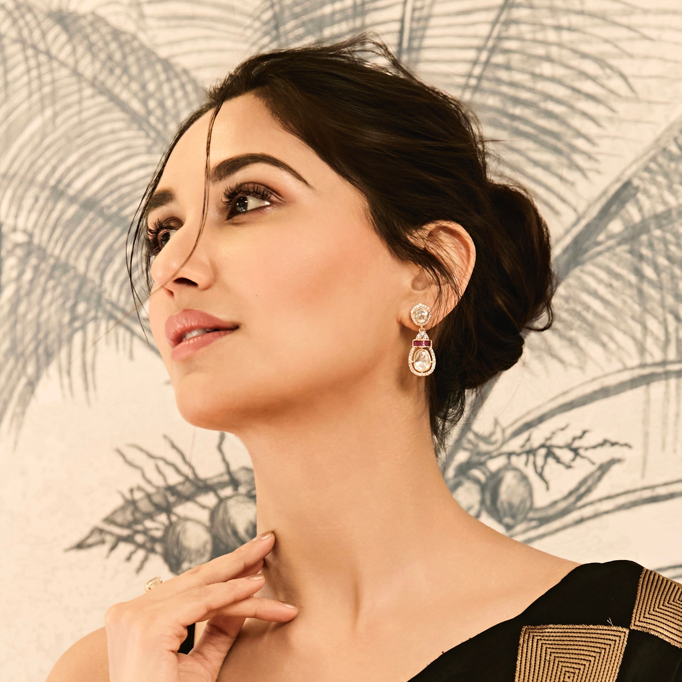 Gulnaar Polki Ruby Studs