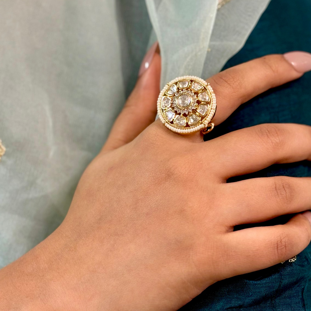 Noble Charm Kundan Ring