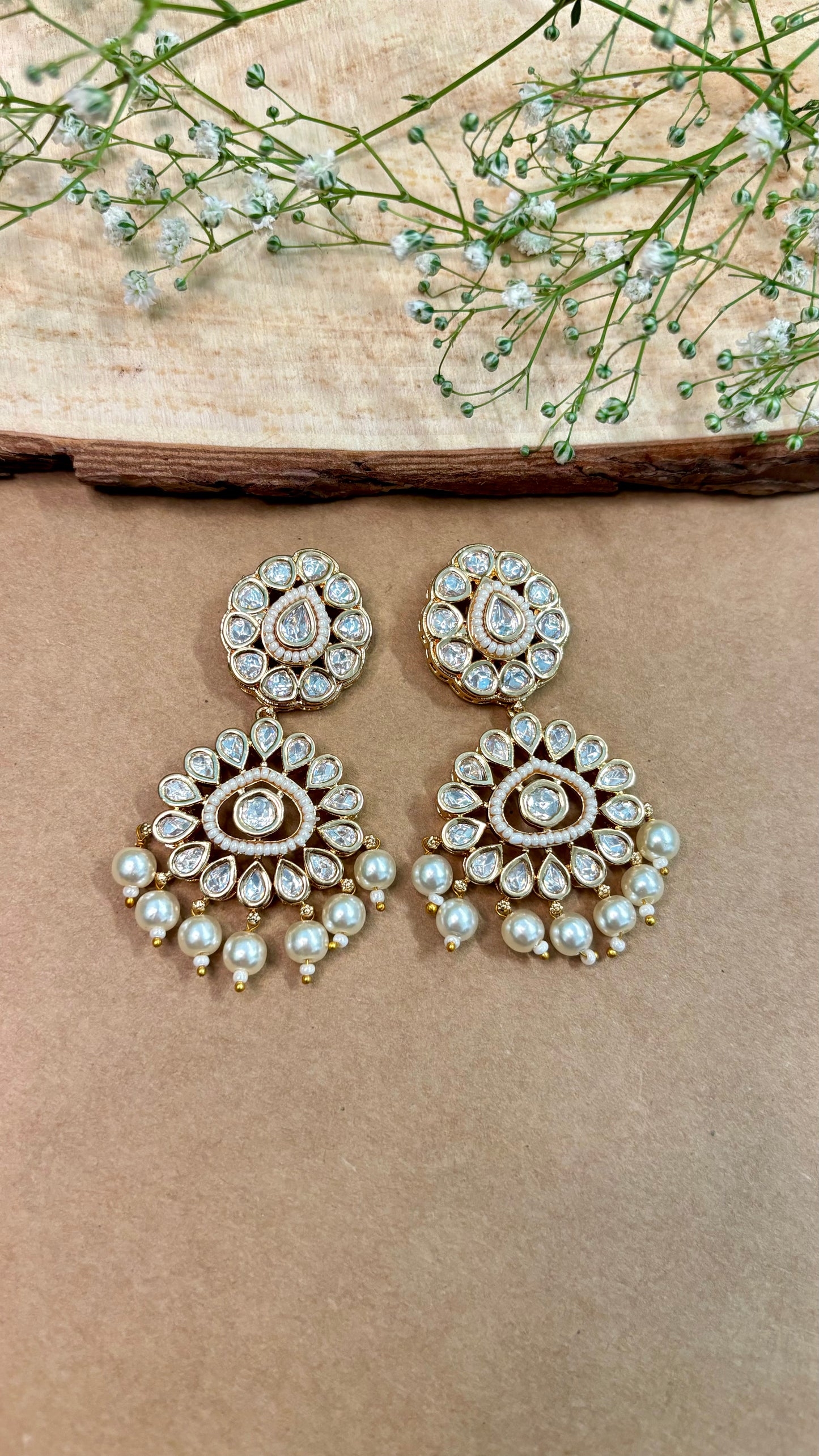 Timeless Plain Polki & Kundan Danglers