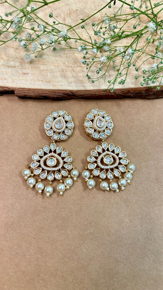 Timeless Plain Polki & Kundan Danglers