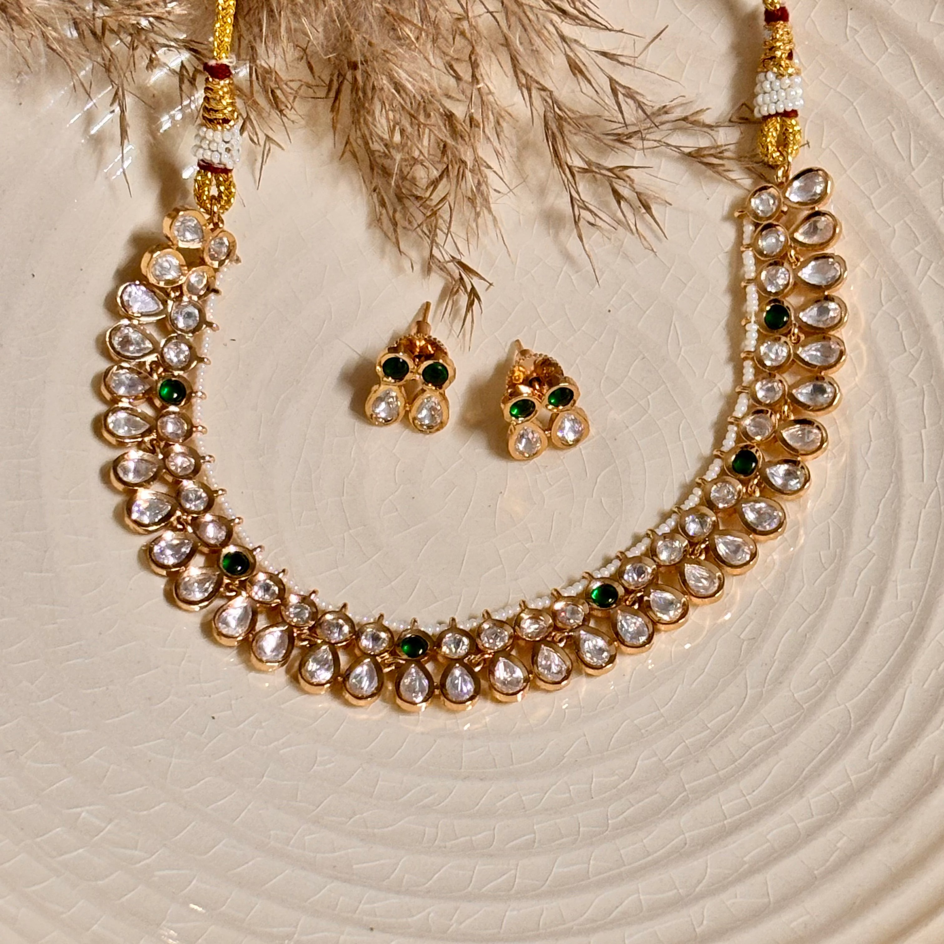 Classic Green Elegance Kundan Choker Set