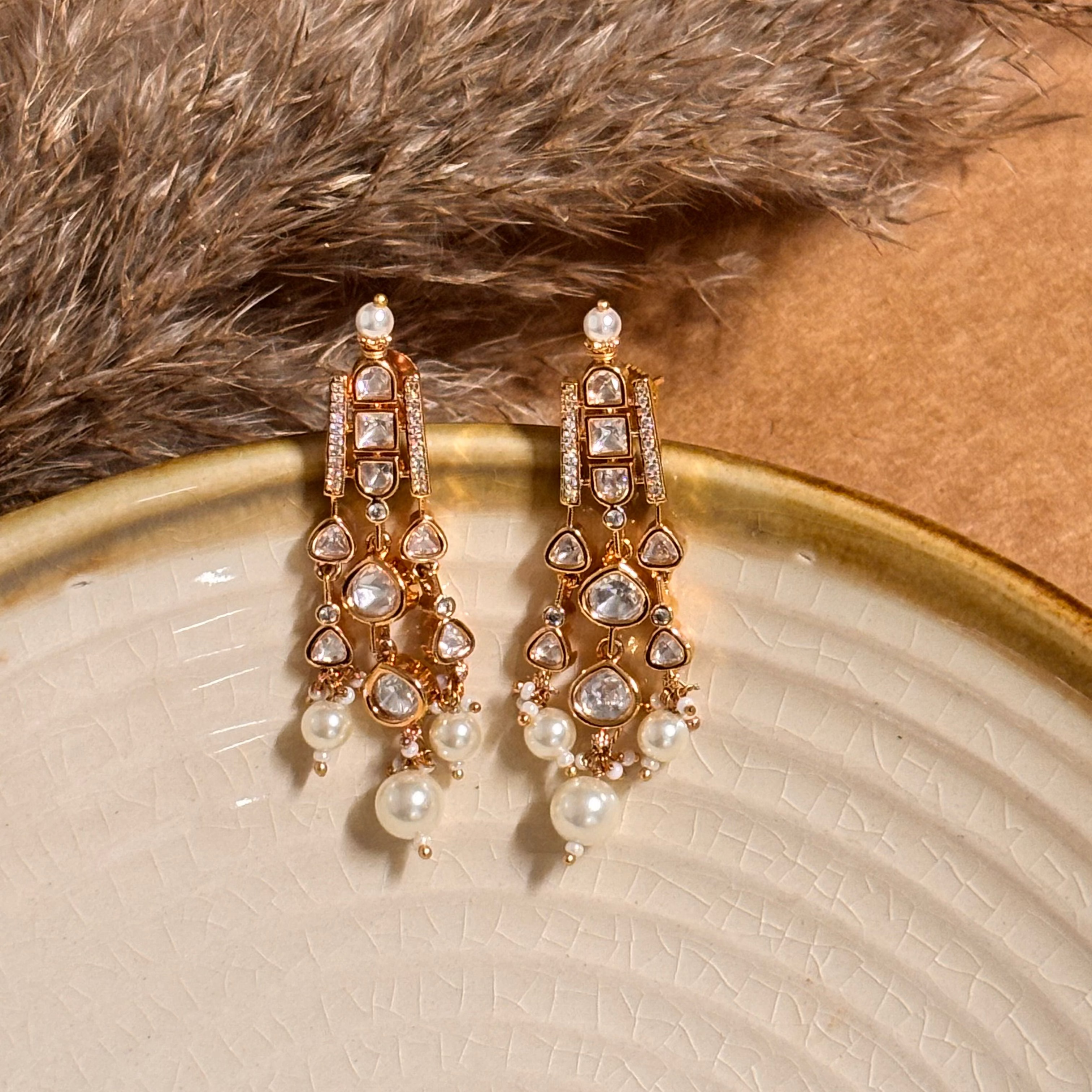 Simple Classic Polki Danglers