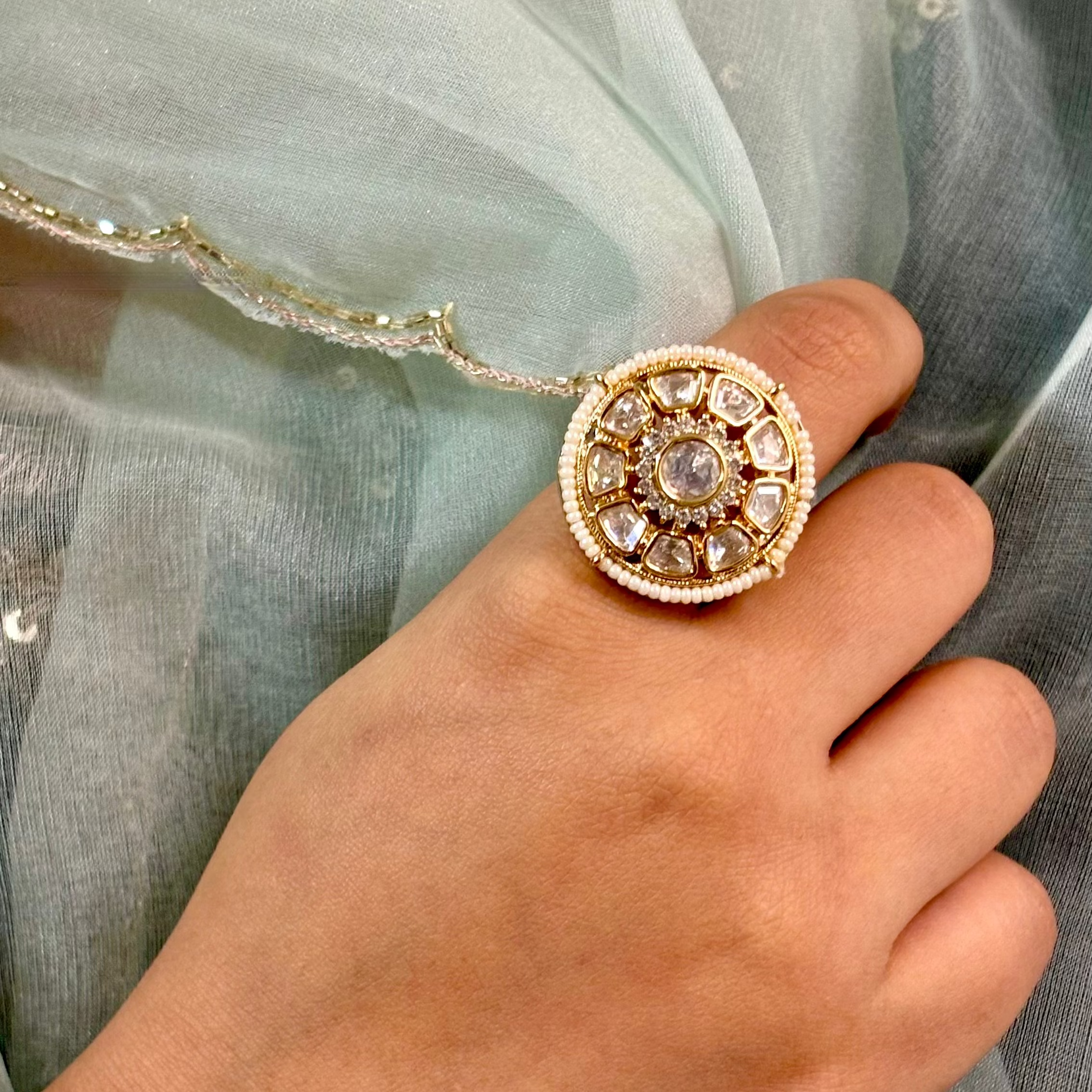 Noble Charm Kundan Ring