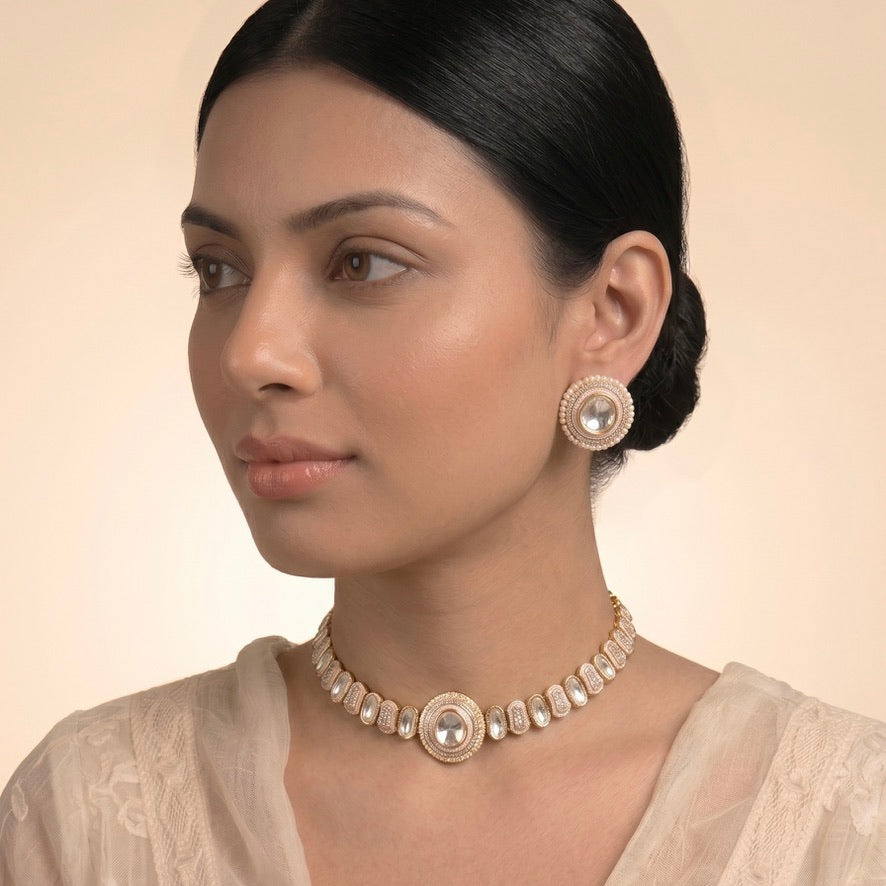 Timeless Pink Polki Choker Set