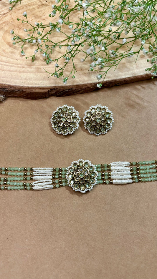 Serene Light Green Kundan Choker