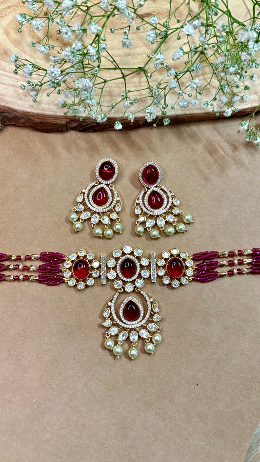 Regal Ruby Polki & Kundan Choker