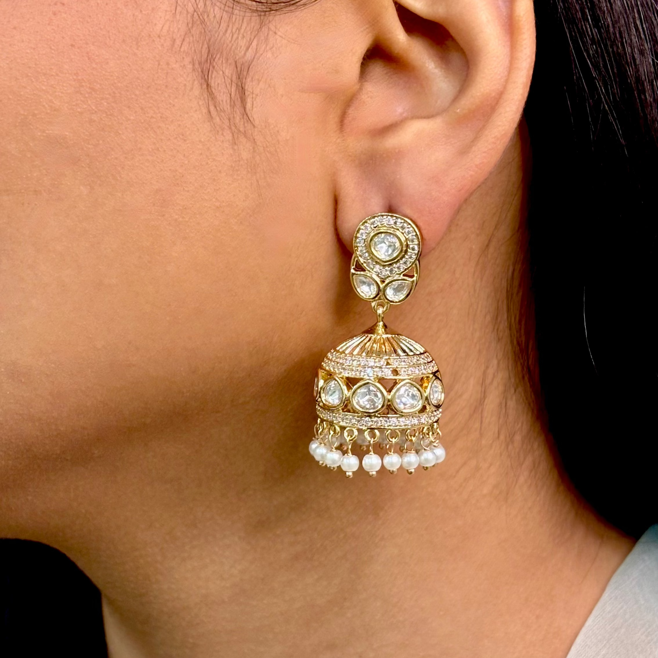 Opal Plain Polki & Kundan Danglers