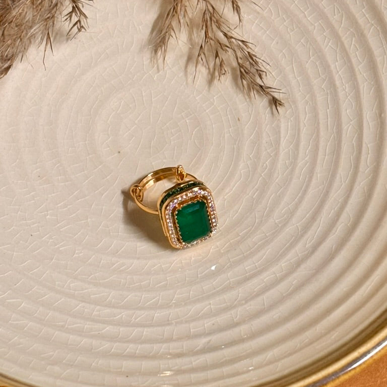Royal Green Kundan Ring