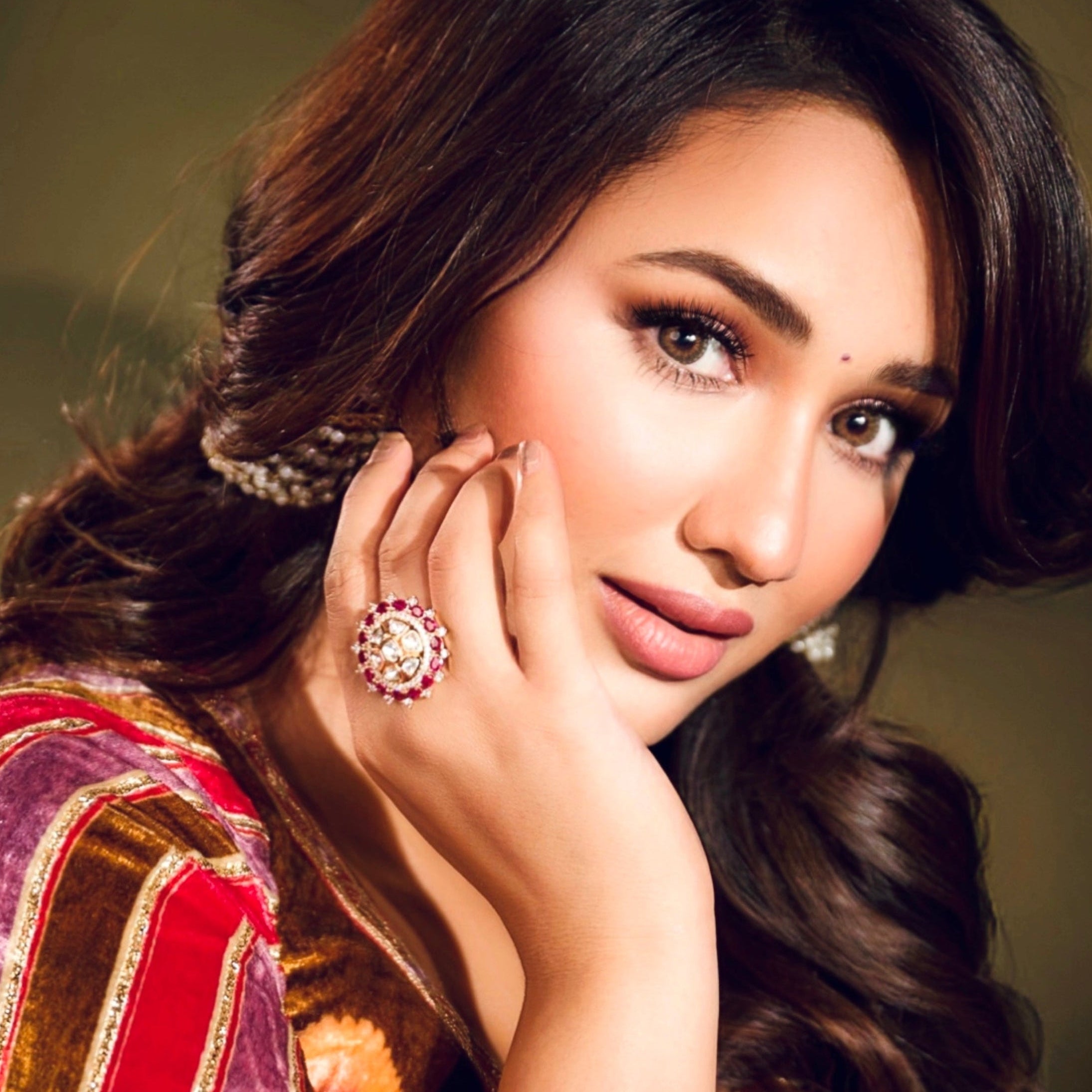Vintage Pink Kundan Ring