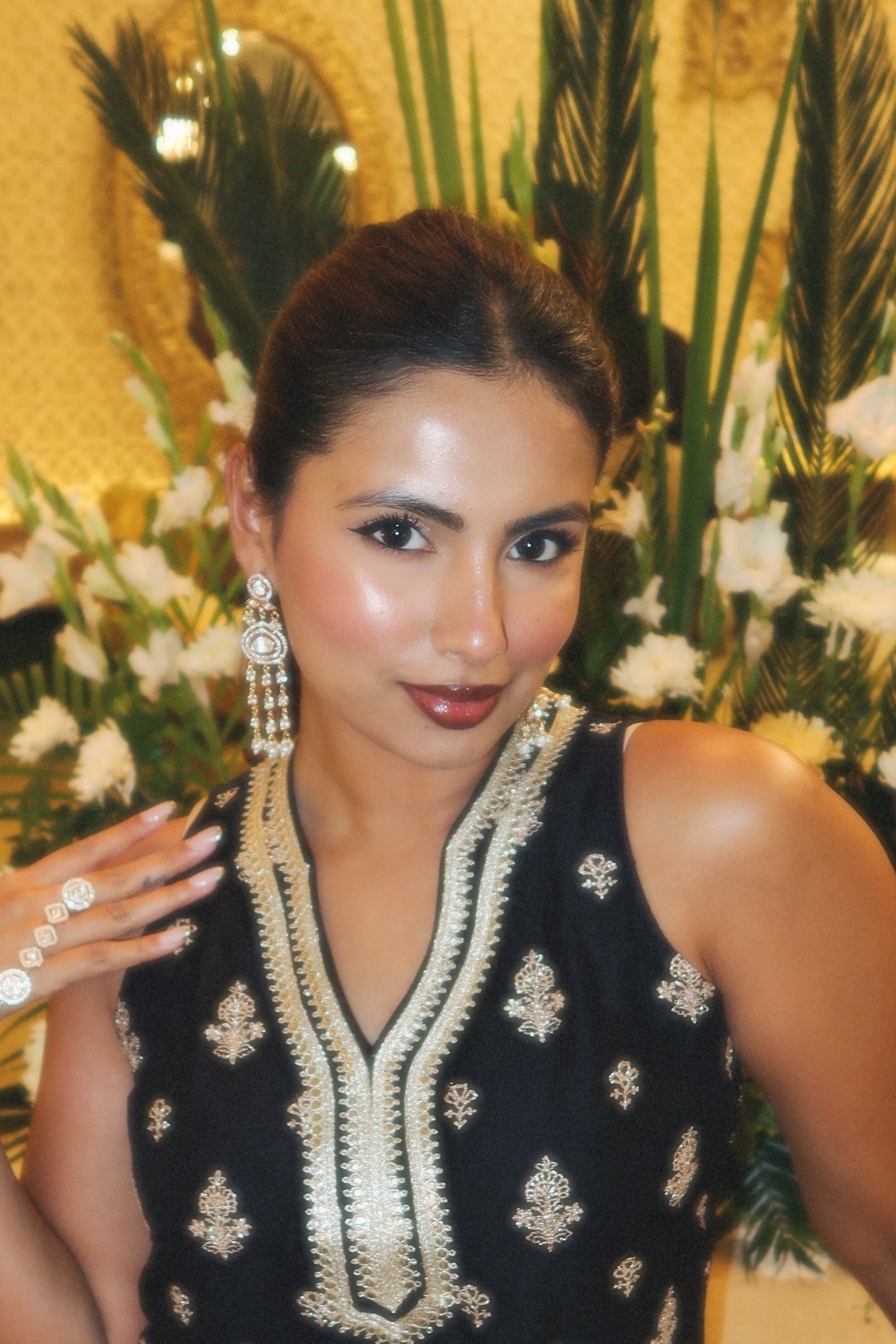 Modern Plain Polki & Kundan Danglers