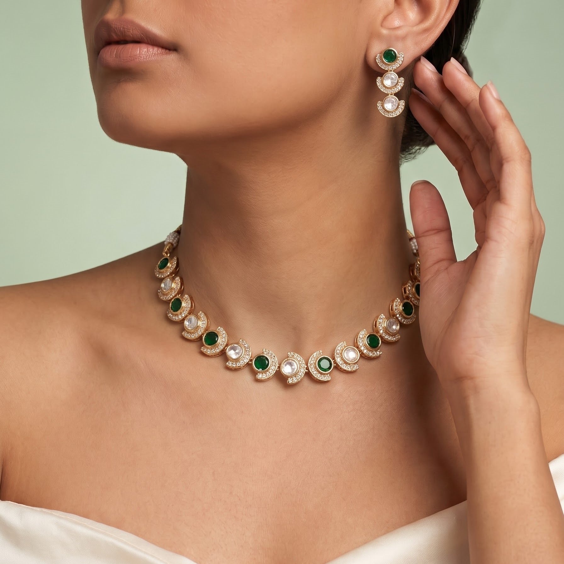 Elegant Essence Polki & Kundan Choker Set