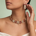 Elegant Ruby Kundan Choker Set