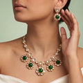 Elegant Emerald Polki & Kundan Choker Set