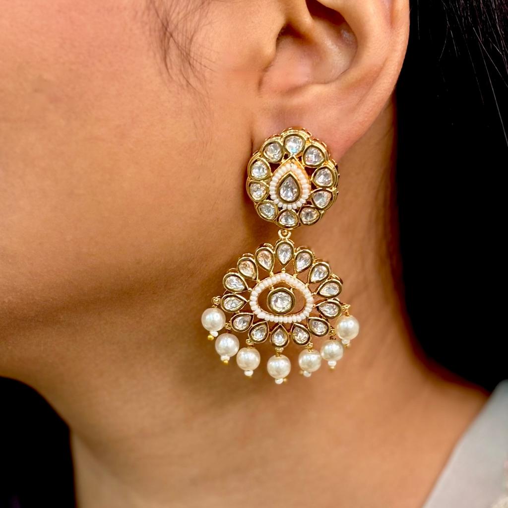 Timeless Plain Polki & Kundan Danglers