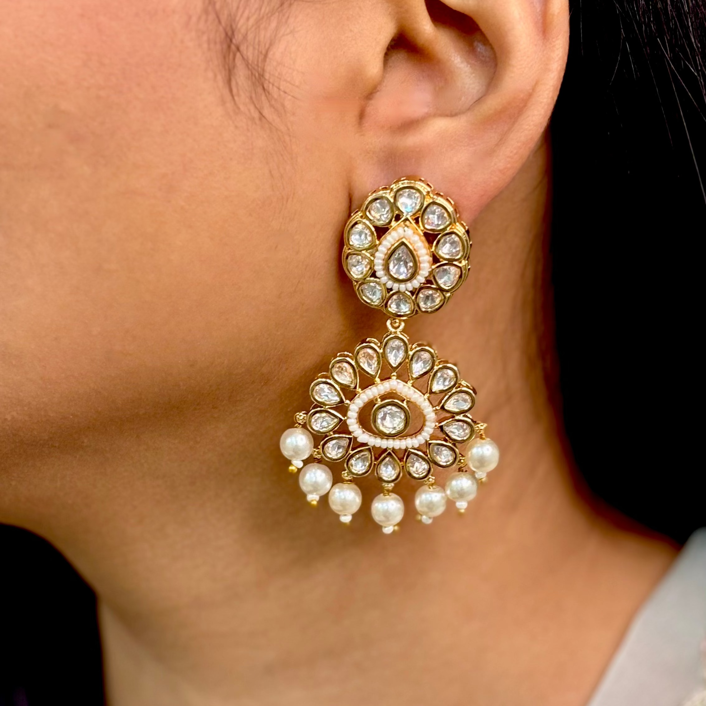 Timeless Plain Polki & Kundan Danglers