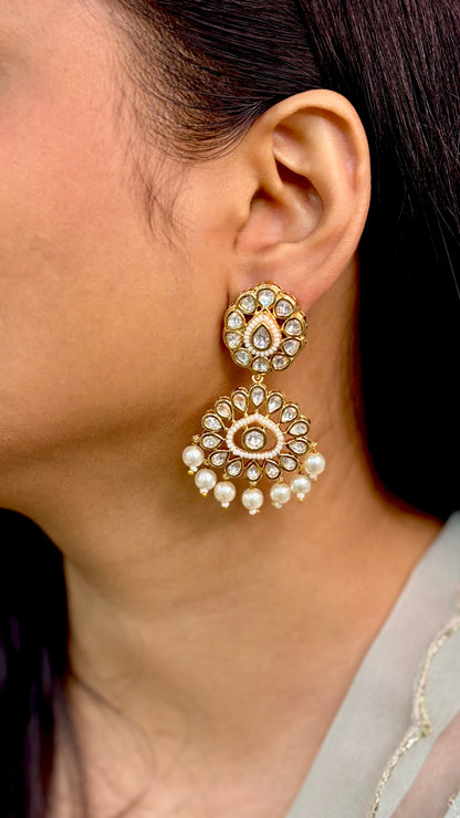 Timeless Plain Polki & Kundan Danglers