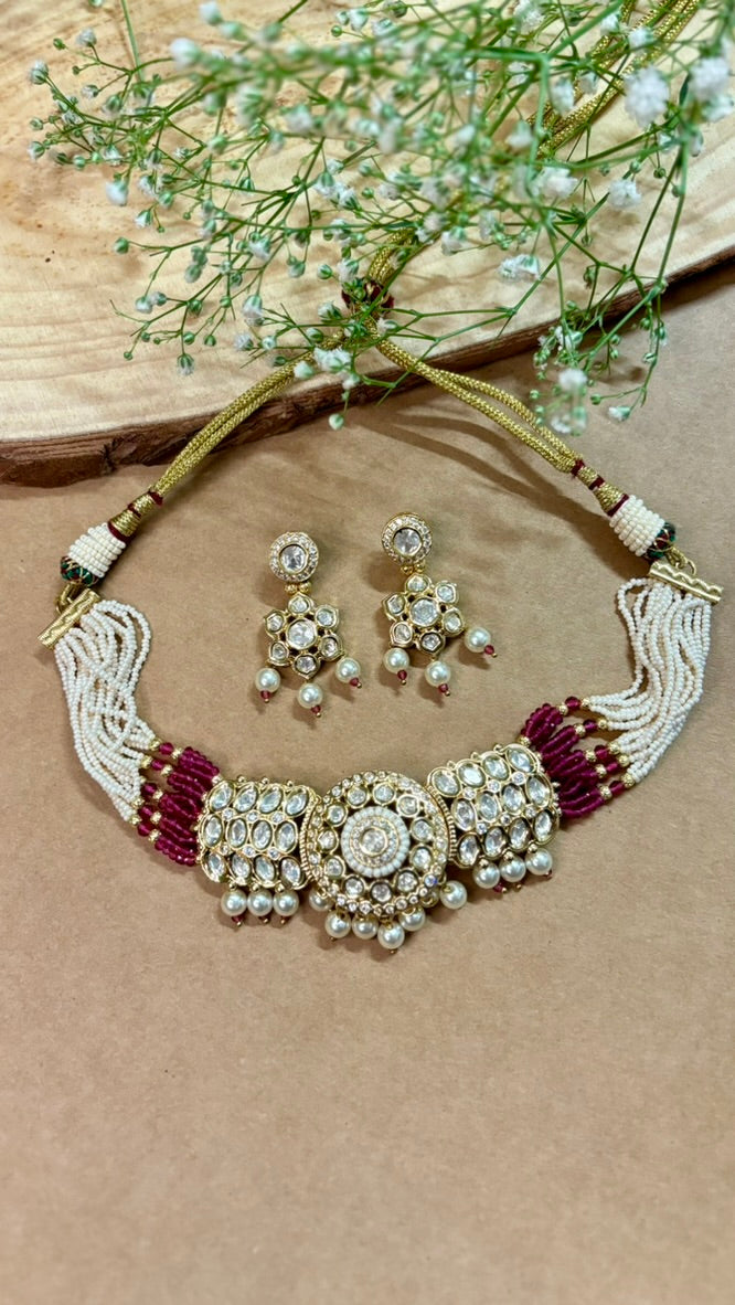 Regal Ruby & Pearl Kundan Choker