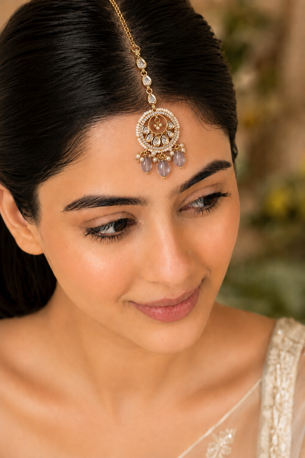 Modern Grace Polki & Kundan Maang Tikka