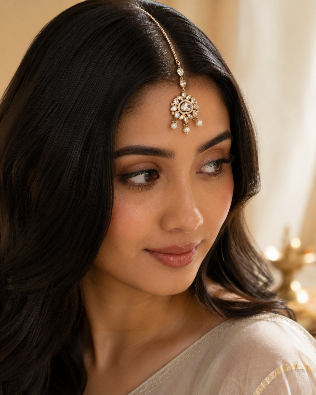 Timeless Royalty Polki Maang Tikka