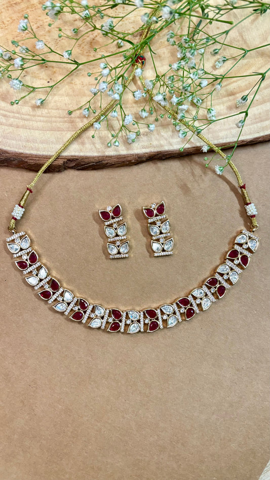 Elegant Ruby Kundan choker