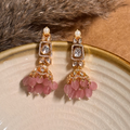 Modern Plain Polki & Kundan Jhumkas