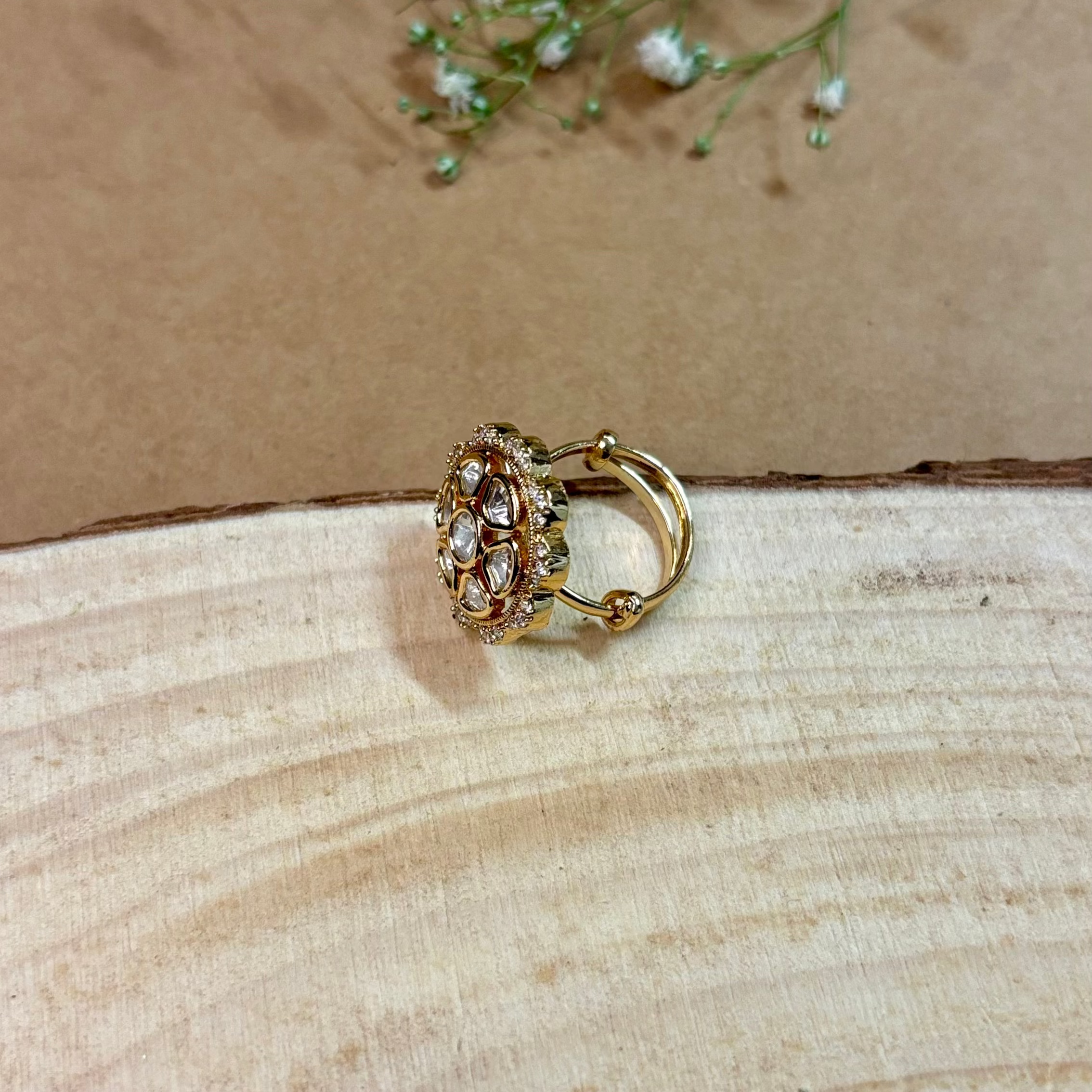 Opulent Charm Kundan Ring