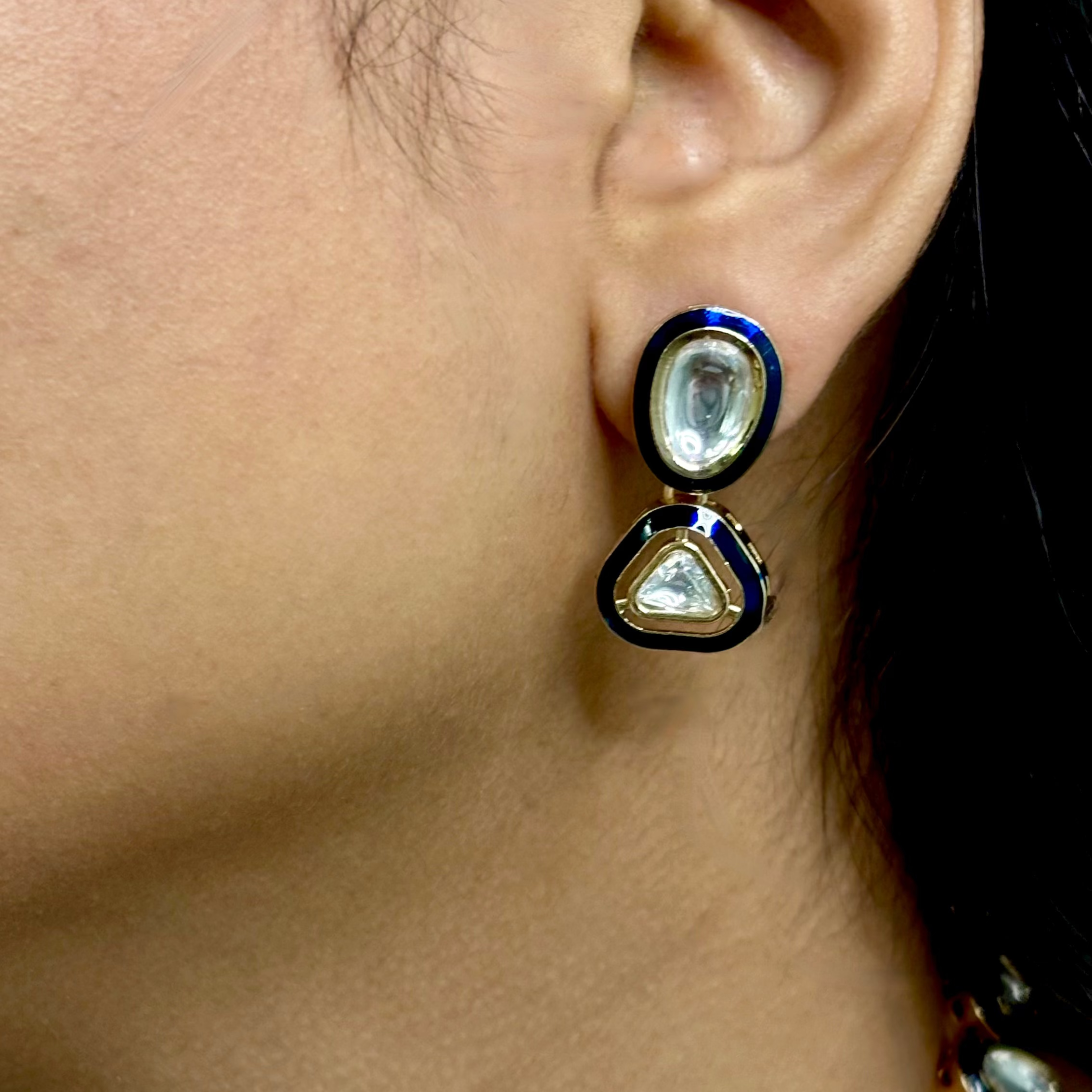 Minimalist Blue Polki Choker Set