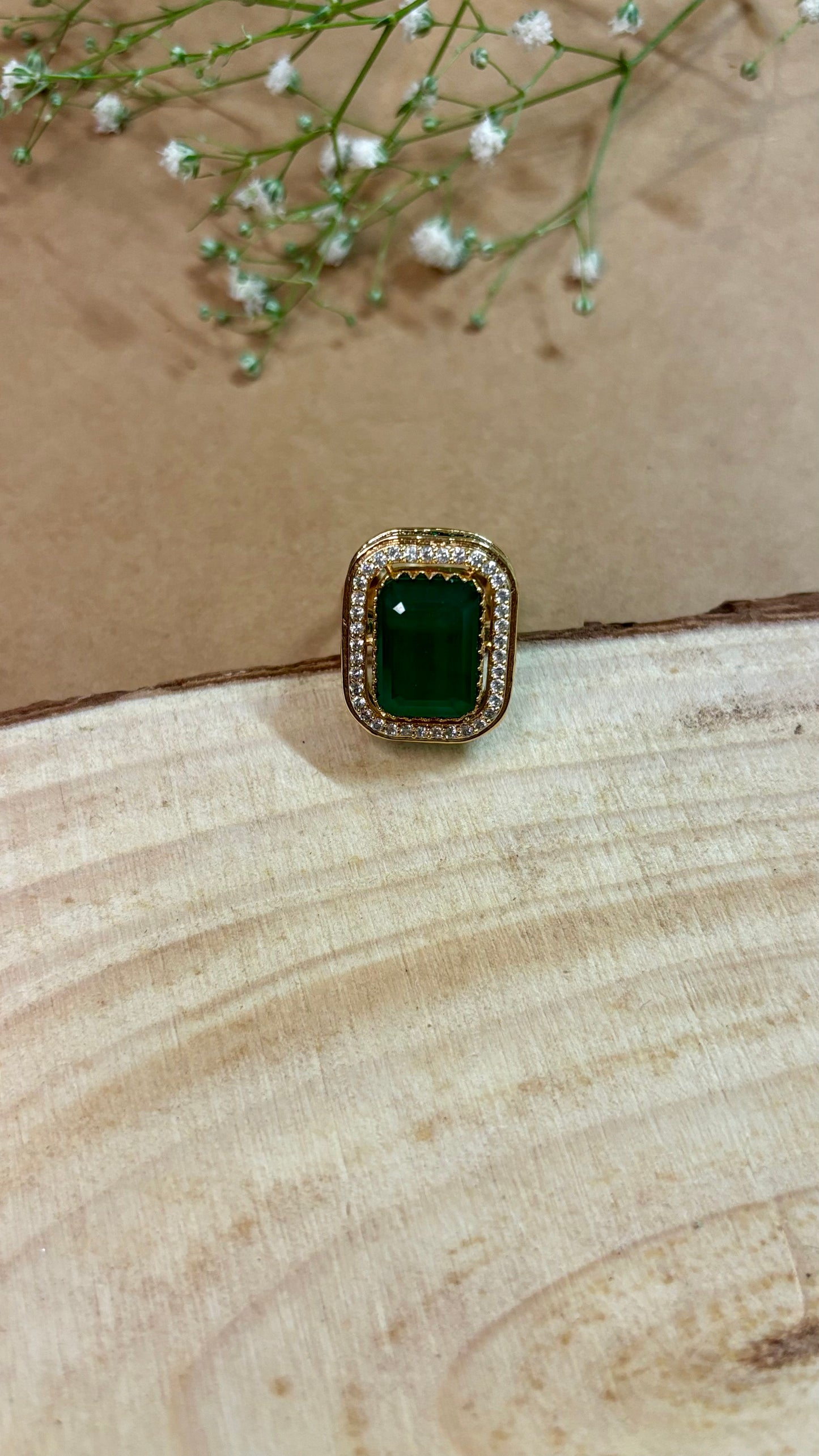 Royal Green Kundan Ring