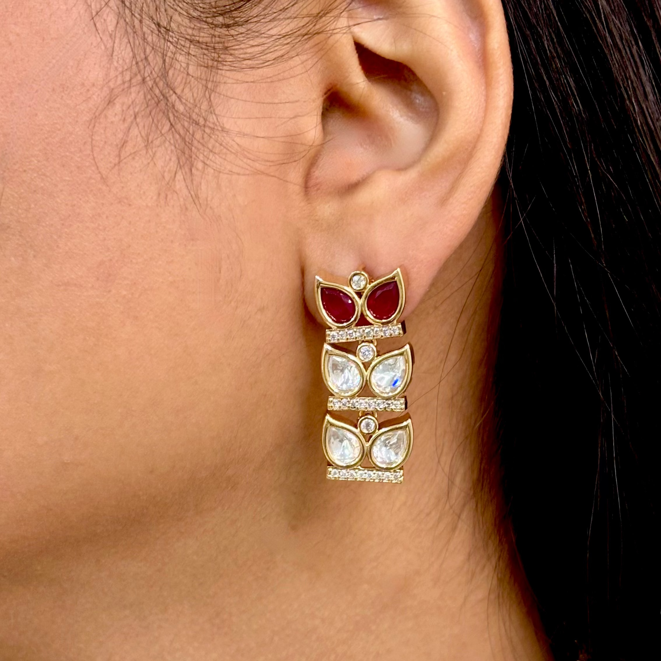 Elegant Ruby Kundan Choker Set