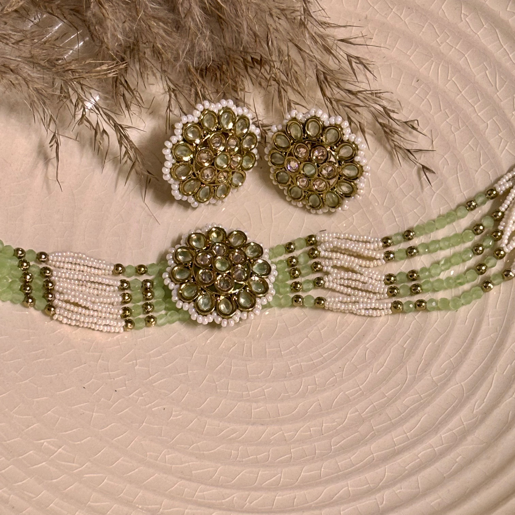 Serene Light Green Kundan Choker Set