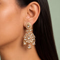 Elegant Droplet Polki & Kundan Earrings