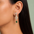Exquisite Polki Danglers with Green Stones
