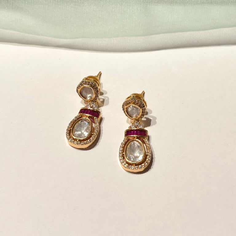 Gulnaar Polki Ruby Studs