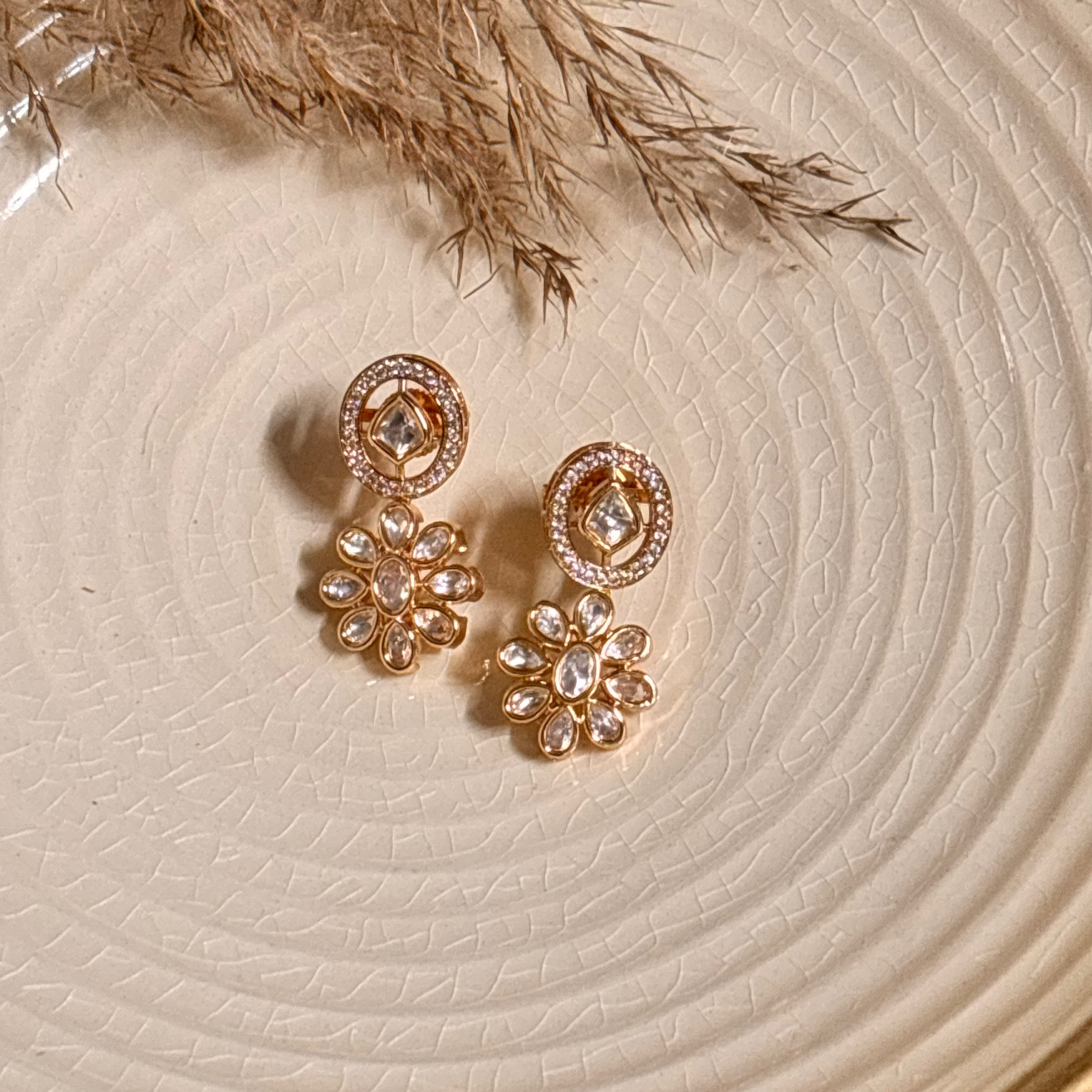 Classic Droplet Polki & Kundan Earrings