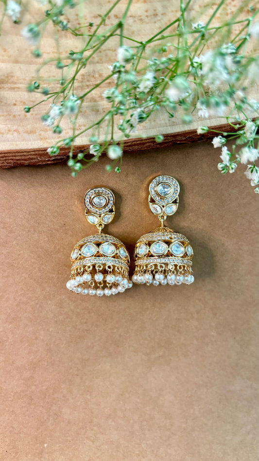 Opal Plain Polki & Kundan Danglers