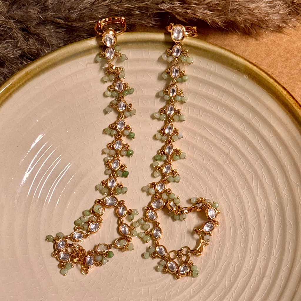 Floral Fantasy Kundan Haathphool