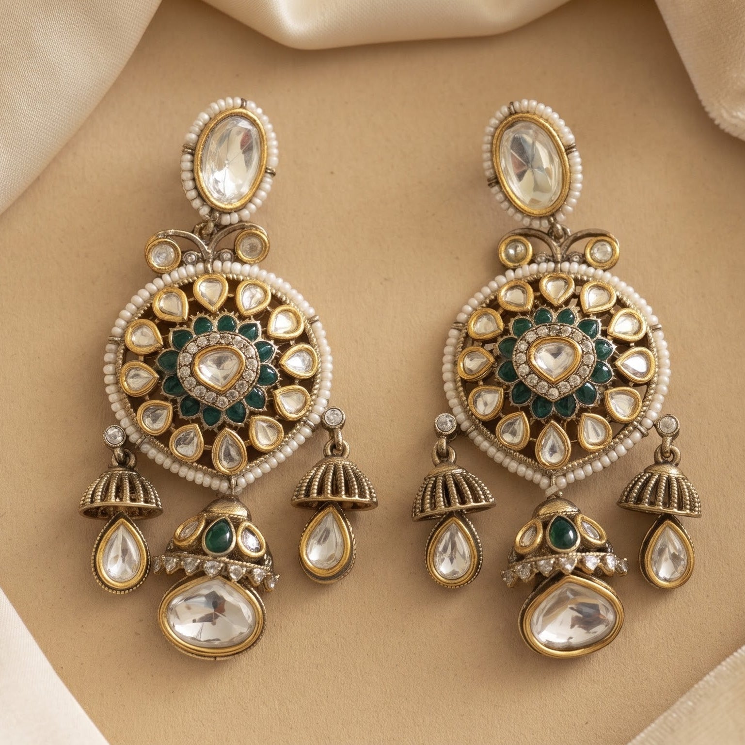 Meher Emerald Bloom Earrings