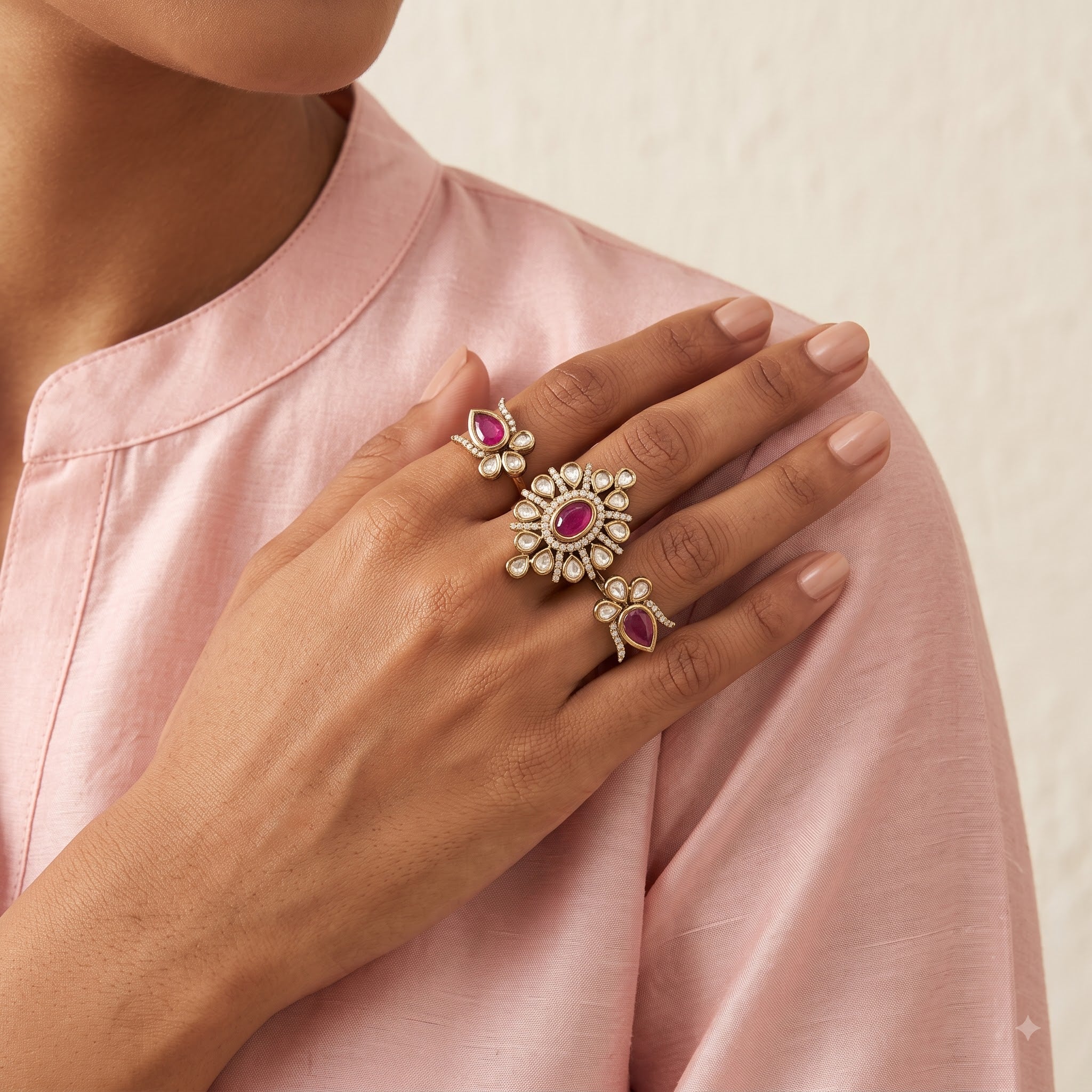 Floral Statement Open Ring