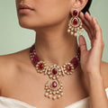 Regal Ruby Polki & Kundan Choker Set
