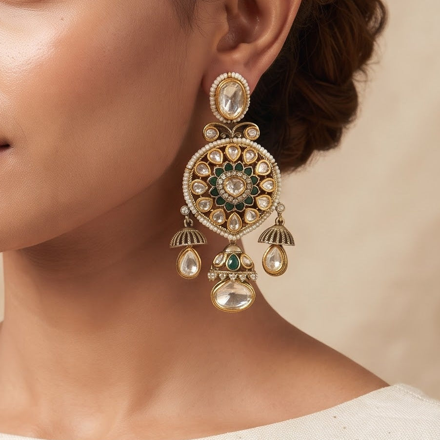 Meher Emerald Bloom Earrings