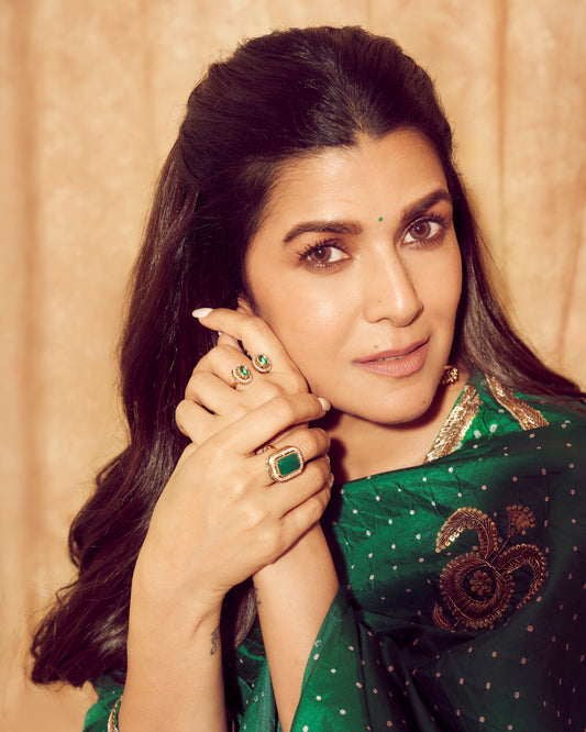 Mughal Green Kundan Ring