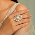 Nayra plain polki kundan ring