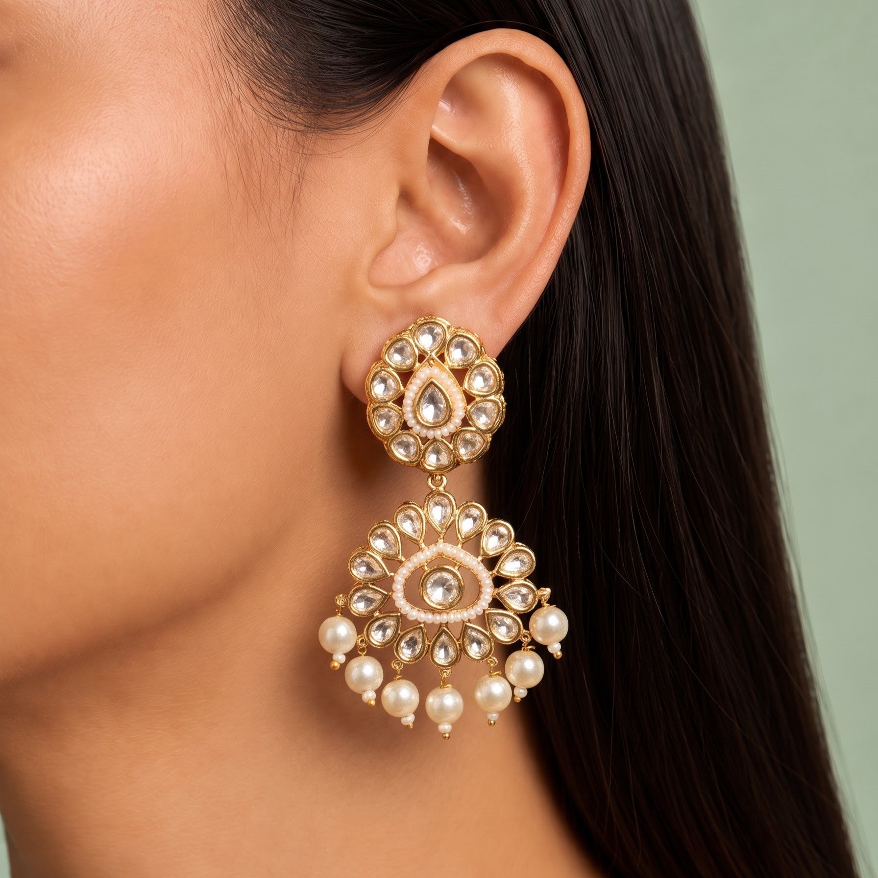 Timeless Plain Polki & Kundan Danglers