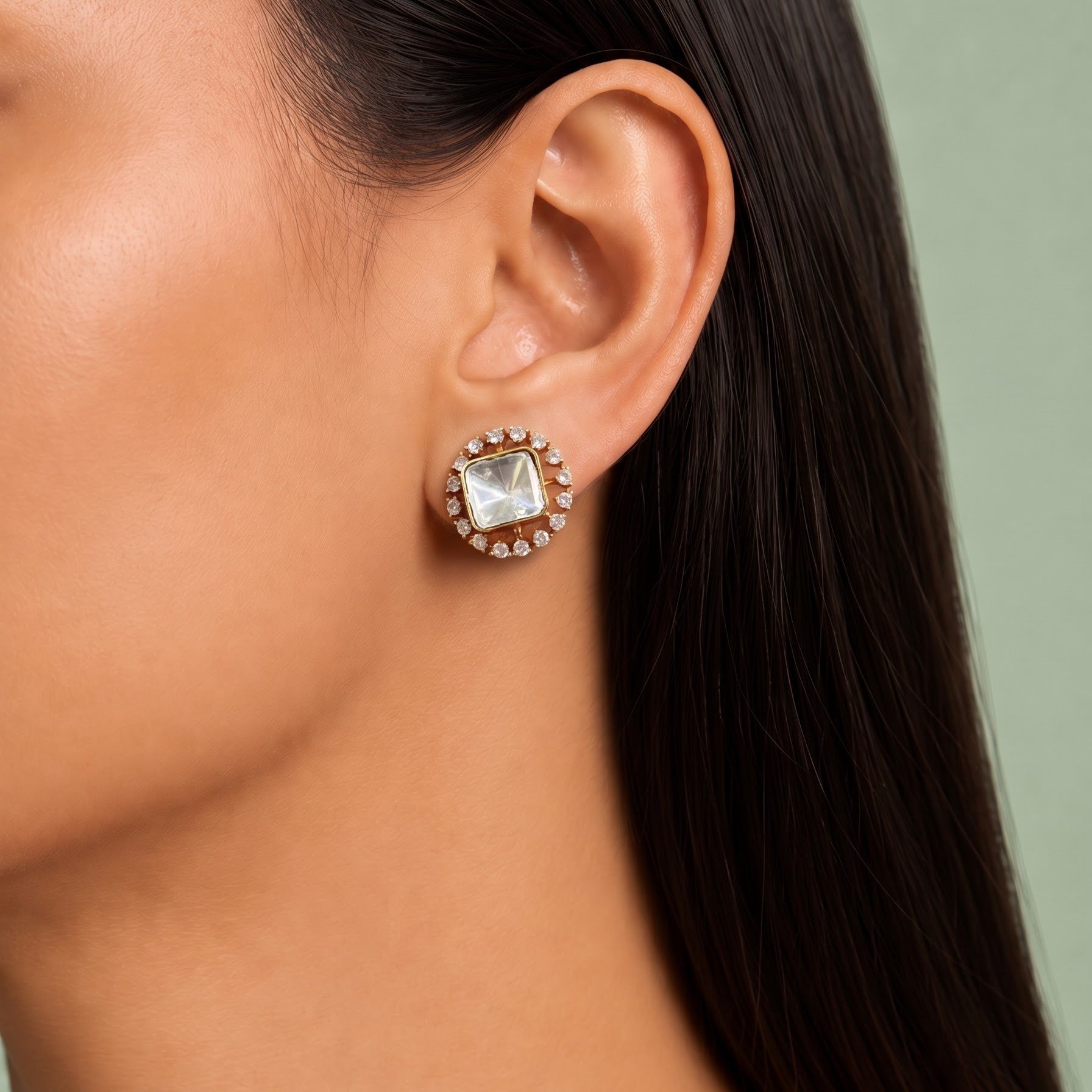 Classic Plain Polki Studs