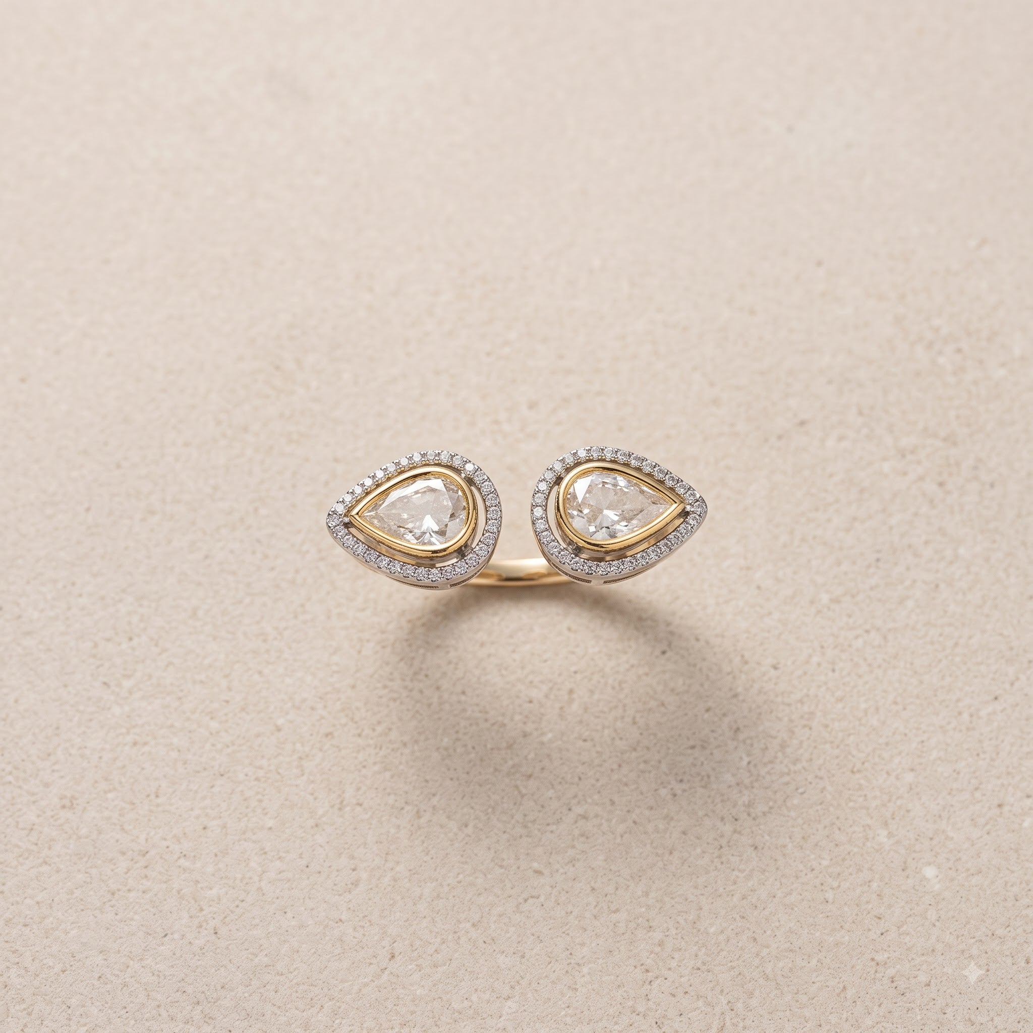 Teardrop Statement Open Ring