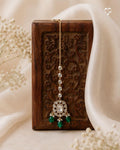 Regal Emerald Kundan Polki Maang Tikka